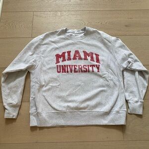 Champion Gray Miami University Crewneck Sweater